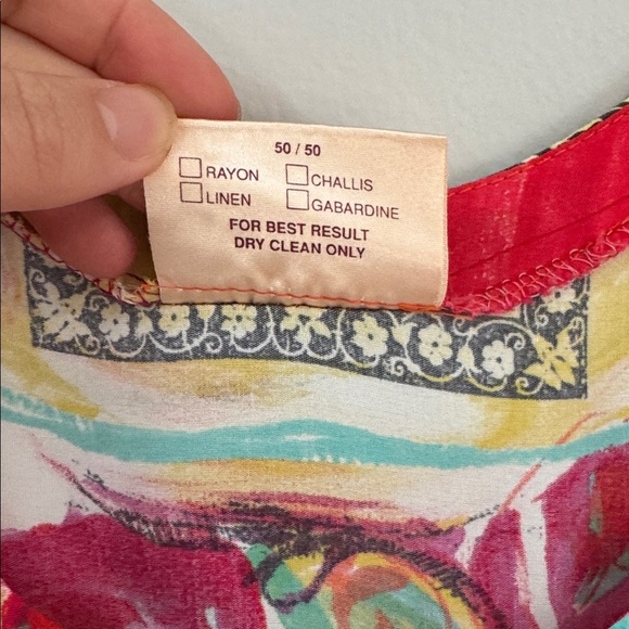 Vintage made in USA art to wear lightweight abstract vibrant flowy dress - Picture 5 of 5